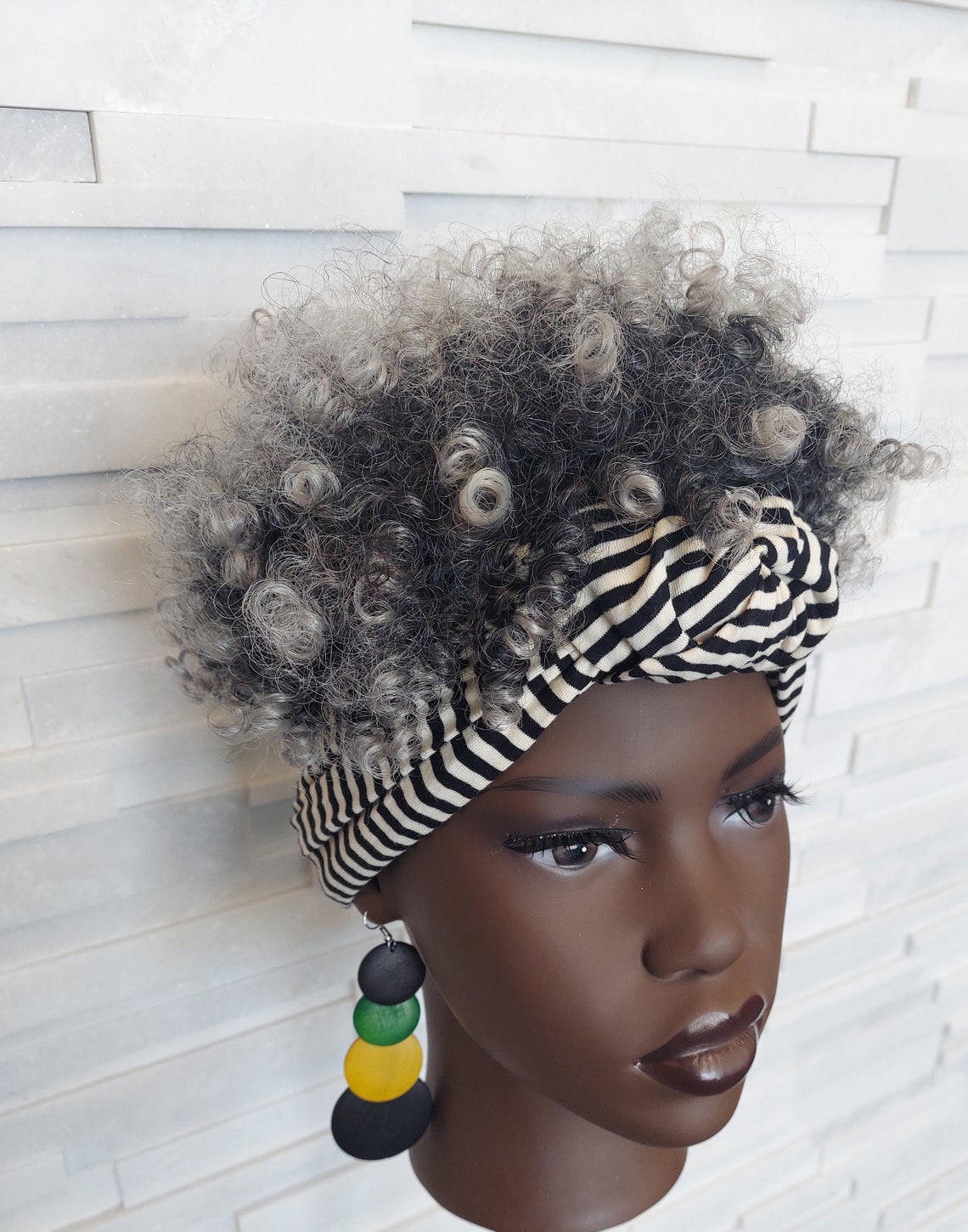 Headband Kinky curl pineapple wigs Etsy