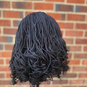 Black Box Braid Curly Bob Lace Wig Side Part - Etsy