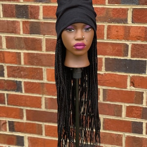 Cap Wig Braid cap long braids hat wig