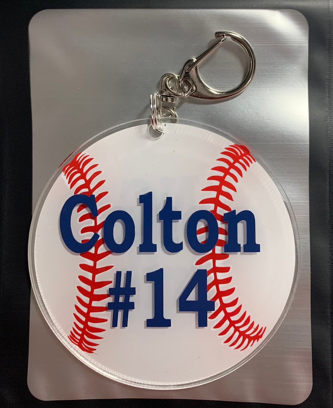 Baseball Personalized Bag Tags Custom Keychains Sports Bag Etsy