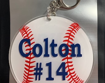 Personalized Baseball Bag Tag: Custom Acrylic Keychain