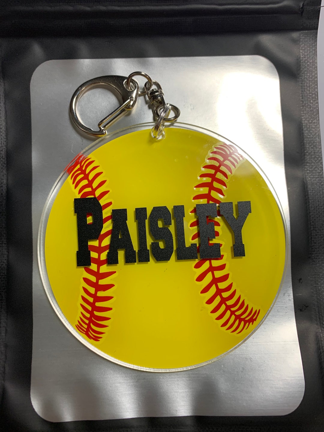 Softball Personalized Bag Tags Custom Keychains Sports Bag Tags Bag