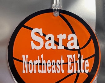 Basketball Personalized Bag Tags | Custom Keychains | Sports Bag Tags | Bag Tags Basketball | Personalized Keychains |