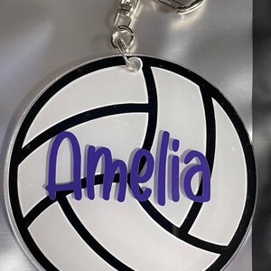 Custom Volleyball Bag Tag: Personalized Acrylic Keychain for Sports Lovers & Team Accessories