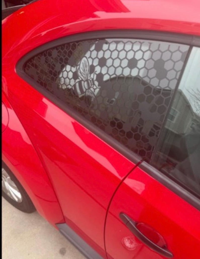 Honeycomb Bee Car Window Decal: Full Coverage Vinyl Sticker for Vehicle ...