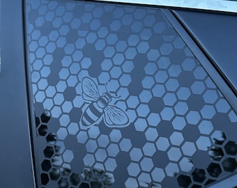 Honeycomb Bee Car Window Decal: Full Coverage Vinyl Sticker for Vehicle Customization