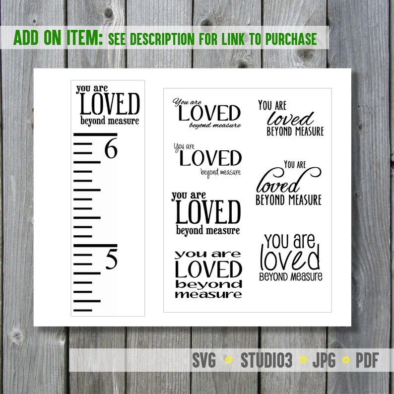 Download Growth Chart Ruler Stencil File SVG/JPG/PDF Cut File | Etsy