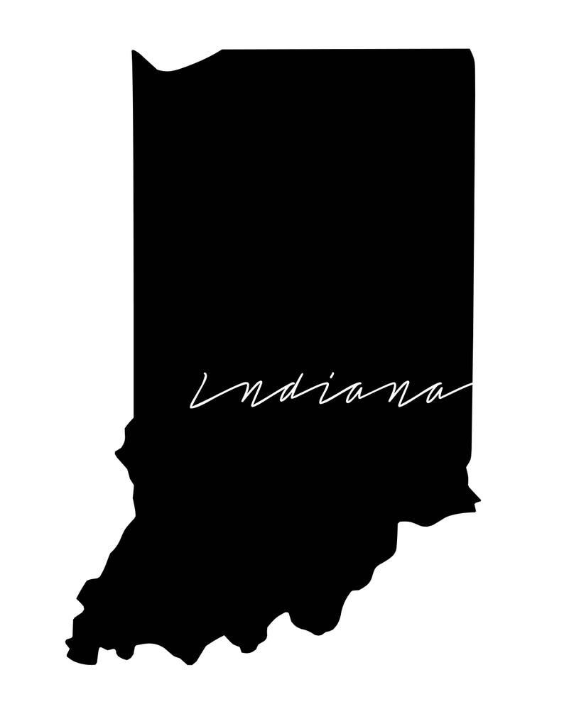Download Indiana State Silhouette with script text Indiana SVG / | Etsy