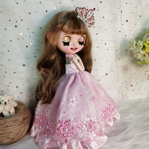 Pink Dress Set - Doll Clothes for Blythe / Pullip / Azone / 1/6 Fashion Doll