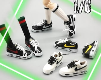 Black & White Sport Shoes - Doll Shoes for Blythe / Pullip / Azone / 1/6 Fashion Doll / ob24