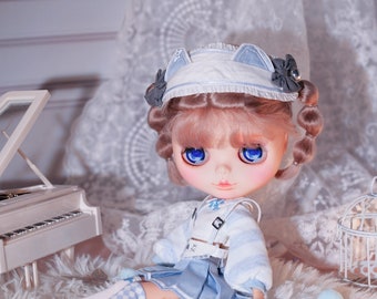 Blue Dress Set - Doll Clothes for Blythe / Pullip / Azone / 1/6 Fashion Doll