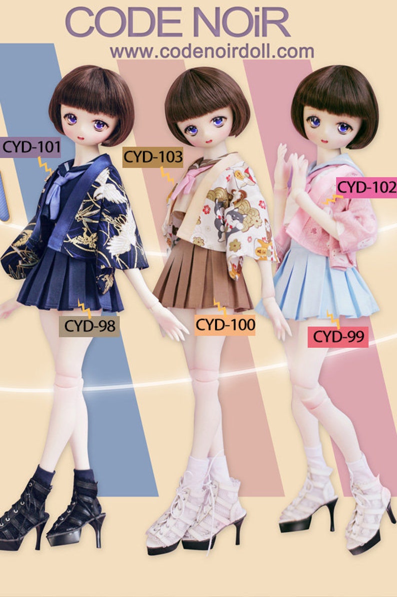 CODENOiR Sailor Uniform X Happi BJD clothes for YoSD / 1/6 BJD image 1