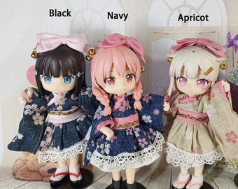 Sakura kimono Set - Doll Clothes for Obitsu 11  / nendoroid Doll / GSC Doll/ ufdoll