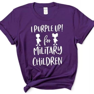 Purple Up| Military Kid Strong| Military Kid Shirts| Month of the Military Child| Army | Air Force | Navy| Marines| Coast Guard | Reserves