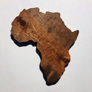 Africa - 15" Wooden Continent Plaque - stained white wood