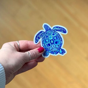 Sea Turtle Sticker - Sea Turtle Sticker Art-  Sea Turtle Art - Turtle Lover Gift - Turtle Art - Waterproof Sea Turtle Stickers