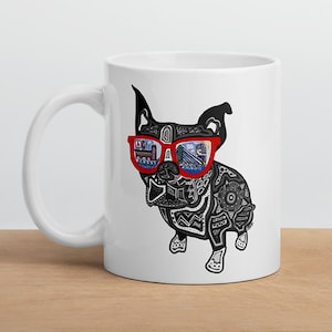 Boston Terrier Coffee Mug - Sarah Hiers Design Coffee Mug - Boston Terrier Art - Boston Terrier Lover - Boston Housewarming - Pet Coffee Mug