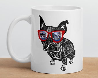 Boston Terrier Coffee Mug - Sarah Hiers Design Coffee Mug - Boston Terrier Art - Boston Terrier Lover - Boston Housewarming - Pet Coffee Mug