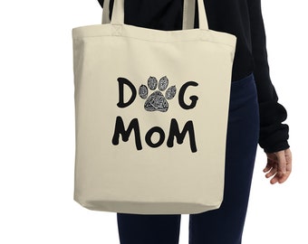 Dog Mom Tote Bag - Dog Mom Art Tote Bag - Dog Mom Canvas Tote Bag - Custom Tote Bag - Dog Mom Gift - Dog Mom Tote - Sarah Hiers Design