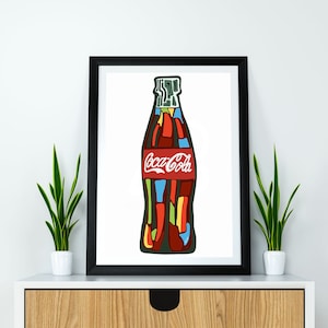 Coca Cola Bottle Art - Coca Cola Art - Coke Art - Sarah Hiers Design Coca Cola - Coca Cola Poster - Modern Coca Cola Art Poster - Coke Print