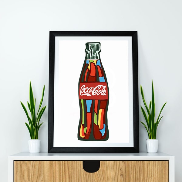 Coca Cola Bottle Art - Coca Cola Art - Coke Art - Sarah Hiers Design Coca Cola - Coca Cola Poster - Coca Cola Art Poster moderne - Coke Print