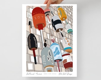 Portland Maine Old Port Buoy Art - Buoy Art - Buoy Poster - Portland Maine Art Poster - Portland Maine Art - Portland Maine Buoy Art