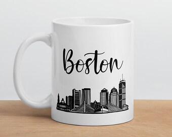 Boston Skyline Mug - Customizable Boston Coffee Mug - Custom Coffee Mug Boston Gift - Boston City Skyline Mug - Boston Housewarming Gift