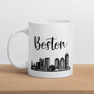 Boston Skyline Mug Customizable Boston Coffee Mug Custom Coffee Mug Boston Gift Boston City Skyline Mug Boston Housewarming Gift image 1