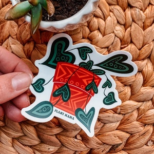Plant Mama Sticker - Plant Mama Art Sticker - Plant Mom Sticker - Zimmerpflanzen Wasserdichter Aufkleber - Plant Mom Art Sticker Gift