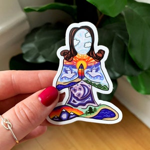 Yoga Girl Sticker - Yogi Sticker - Yoga Meditation Sticker - Yoga Girl Art Yoga Sticker - Yoga Love Sticker
