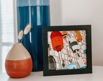 Colorful Buoy Prints - Nautical Buoy Art - 6x6 Buoy Art - Nautical Sea Artwork
