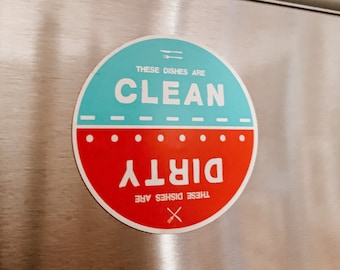 Estos platos son imán limpio o sucio - Imán de lavavajillas - Imán limpio / sucio - Imanes funcionales - Organización de la cocina - Imán de plato