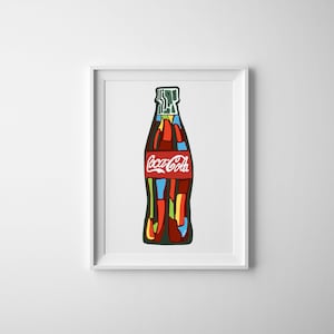 PRINTABLE - Coca Cola Bottle Art - Coca Cola - Coke Bottle Design - Coca Cola Abstract Art - Coke Printable- Coca Cola Art Digital Download