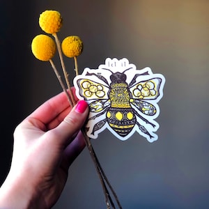 Let it Bee Stickers -Let it Bee Waterproof Vinyl Sticker Art - Bee Sticker - Let it Bee Sticker Art - Bee Print - Let it Bee