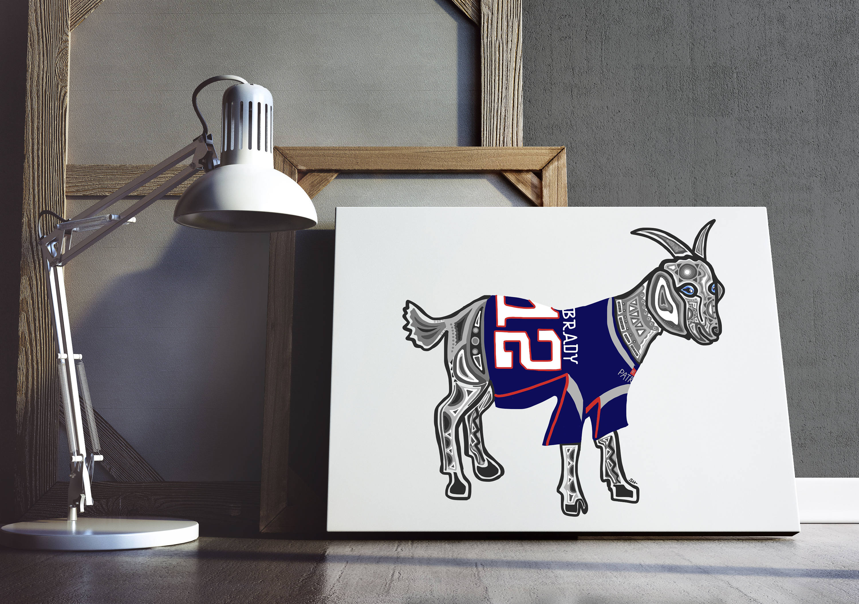 PRINTABLE Tom Brady GOAT TB12 New England Patriots Print | Etsy