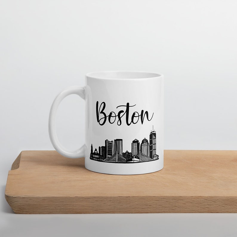 Boston Skyline Mug Customizable Boston Coffee Mug Custom Coffee Mug Boston Gift Boston City Skyline Mug Boston Housewarming Gift image 1