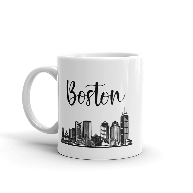 Boston Skyline Mug Customizable Boston Coffee Mug Custom Coffee Mug Boston Gift Boston City Skyline Mug Boston Housewarming Gift image 2