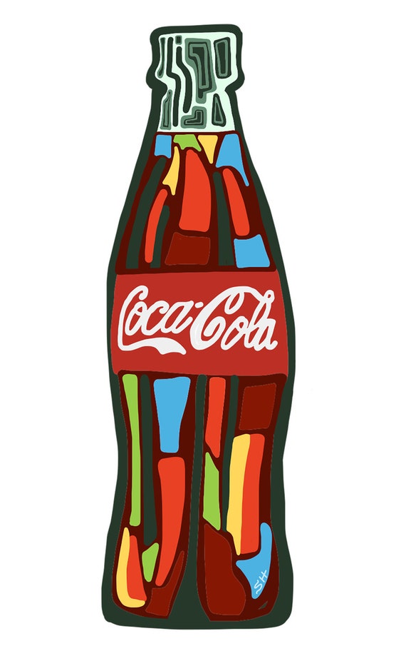 Printable Coca Cola Bottle Art Coca Cola Coke Bottle Etsy