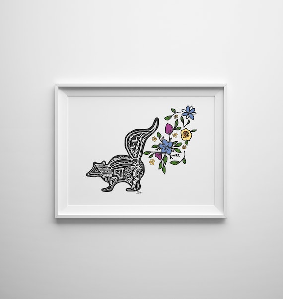 Skunk Funk - Skunk Bathroom Decor -Sarah Hiers Design Bathroom Print - Restroom Wall Art - Bathroom Art - Funny Bathroom Art-Bathroom Poster