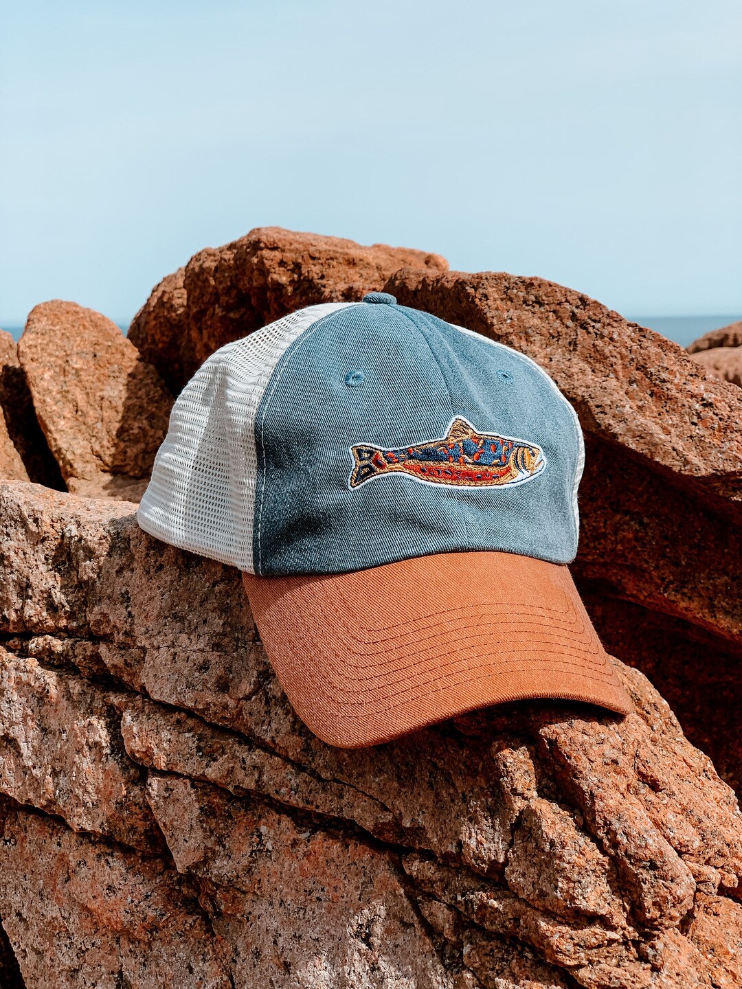 Trout Hat Brook Trout Hat Design Baseball Hat With Trout Fish Fish Hat