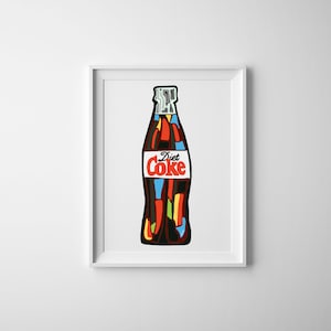 PRINTABLE - 8x10 Diet Coke Print - Diet Coke Abstract - Diet Coke Bottle Art - Coca Cola Poster -Diet Coke Digital Download - Coke Poster