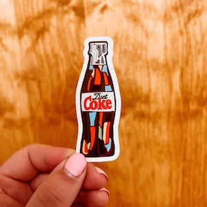 Diet Coke Sticker - 3 inch Diet Coke Sticker Art by Sarah Hiers Design - Diet Coke Bottle Art - Diet Coke Vinyl Sticker