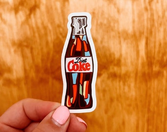 Diet Coke Flaschenaufkleber - Diet Coke Aufkleber von Sarah Hiers Design - Diet Coke Flasche Kunst - Diet Coke Vinyl Sticker