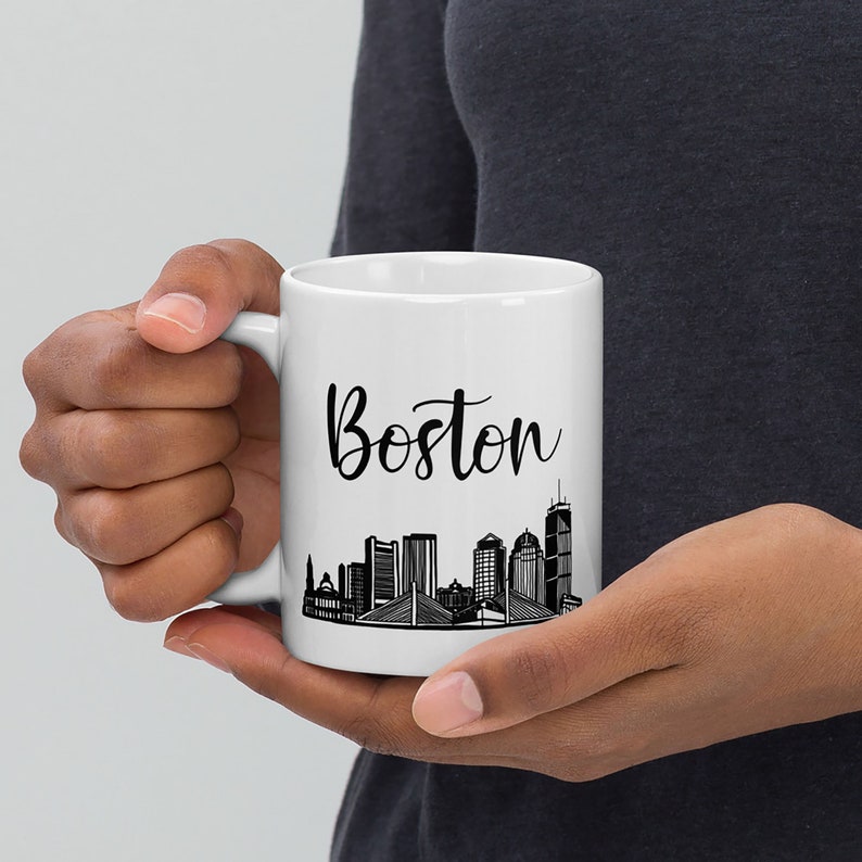 Boston Skyline Mug Customizable Boston Coffee Mug Custom Coffee Mug Boston Gift Boston City Skyline Mug Boston Housewarming Gift image 3
