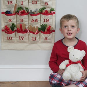 Fabric Advent Calendar with Gift Toys Christmas Countdown Calendar with Gift Toys image 2