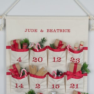 Advent Calendar Christmas Countdown Calendar Advent Calendar With Pockets Christmas Calendar Fabric Advent Calendar image 2