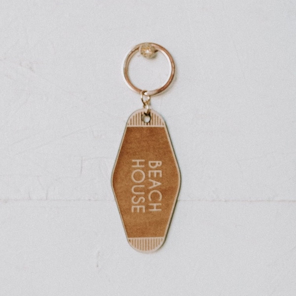 beach house hotel keychain | motel vintage wood keychain | beach house closing gift for realtors | lake house | cabin