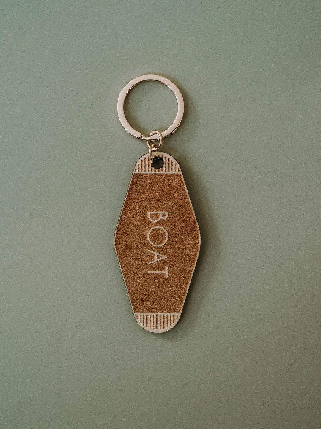 BOAT KEYS Hotel Keychain / Wood Boat Key Tag Engraved Vintage Etsy