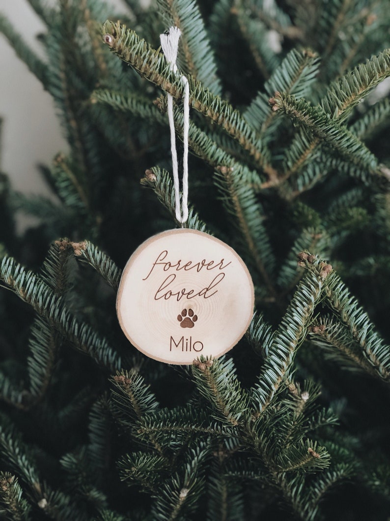 personalized pet christmas ornament / dog cat memorial gift / pet gift / holiday custom pet ornament / forever loved ornament 