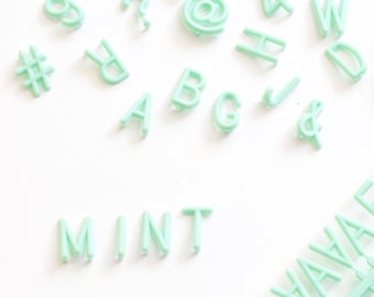 Mint Green 290 Character Helvetica Sprue Letter Set for Felt Letter Boards